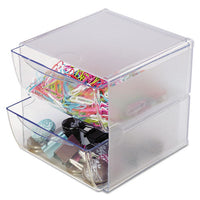 Stackable Cube Organizer, 2 Drawers, 6 X 7 1-8 X 6, Clear