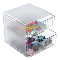 Stackable Cube Organizer, 2 Drawers, 6 X 7 1-8 X 6, Clear