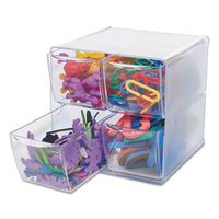 Stackable Cube Organizer, 4 Drawers, 6 X 7 1-8 X 6, Clear