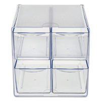 Stackable Cube Organizer, 4 Drawers, 6 X 7 1-8 X 6, Clear