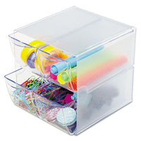 Stackable Cube Organizer, 4 Drawers, 6 X 7 1-8 X 6, Clear