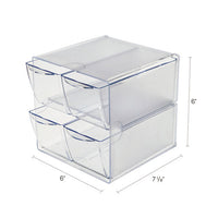 Stackable Cube Organizer, 4 Drawers, 6 X 7 1-8 X 6, Clear