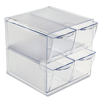 Stackable Cube Organizer, 4 Drawers, 6 X 7 1-8 X 6, Clear