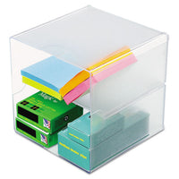 Desk Cube, Divided, Clear, 6 X 6 X 6