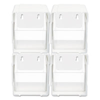 Tilt Bin Interlocking 4-bin Organizer, 4 5-8 X 4 7-8 X 5 1-2, White-clear