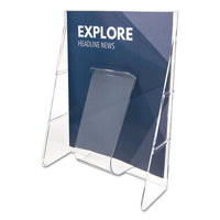 Stand-tall Wall-mount Literature Rack, Leaflet, 4.56w X 3.25d X 11.88h, Clear