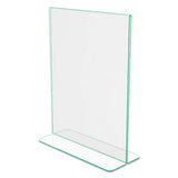 Superior Image Premium Green Edge Sign Holders, 8 1-2 X 11 Insert, Clear-green