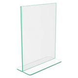 Superior Image Premium Green Edge Sign Holders, 8 1-2 X 11 Insert, Clear-green