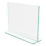 Superior Image Premium Green Edge Sign Holders, 11 X 8 1-2 Insert, Clear-green