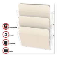 Unbreakable Docupocket 3-pocket Wall File, Letter, 14 1-2 X 3 X 6 1-2, Clear