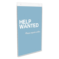 Classic Image Single-sided Wall Sign Holder, Plastic, 11 X 17 Insert, Clear