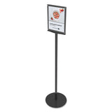 Double-sided Magnetic Sign Display, 8 1-2 X 11 Insert, 56" Tall, Clear-black