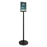Double-sided Magnetic Sign Display, 8 1-2 X 11 Insert, 56" Tall, Clear-black