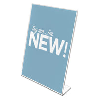 Classic Image Slanted Sign Holder, Portrait, 8 1-2 X 11 Insert, Clear