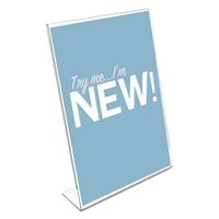 Classic Image Slanted Sign Holder, Portrait, 8 1-2 X 11 Insert, Clear