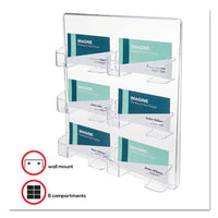 6-pocket Business Card Holder, 480 Card Cap, 8 1-2 X 9 3-4 X 1 5-8, Clear