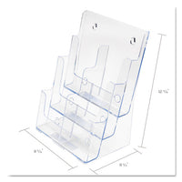 6-compartment Docuholder, Leaflet Size, 9.63w X 6.25d X 12.63h, Clear