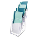 6-compartment Docuholder, Leaflet Size, 9.63w X 6.25d X 12.63h, Clear