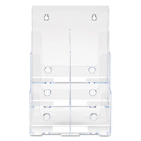 6-compartment Docuholder, Leaflet Size, 9.63w X 6.25d X 12.63h, Clear