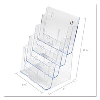 4-compartment Docuholder, Magazine Size, 9.38w X 7d X 13.63h, Clear