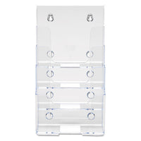 4-compartment Docuholder, Booklet Size, 6.88w X 6.25d X 10h, Clear