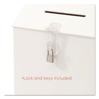 Suggestion Box Literature Holder W-locking Top, 13 3-4 X 3 5-8 X 13, White