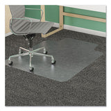 Antimicrobial Chair Mat, Medium Pile Carpet, 48 X 36, Lipped, Clear