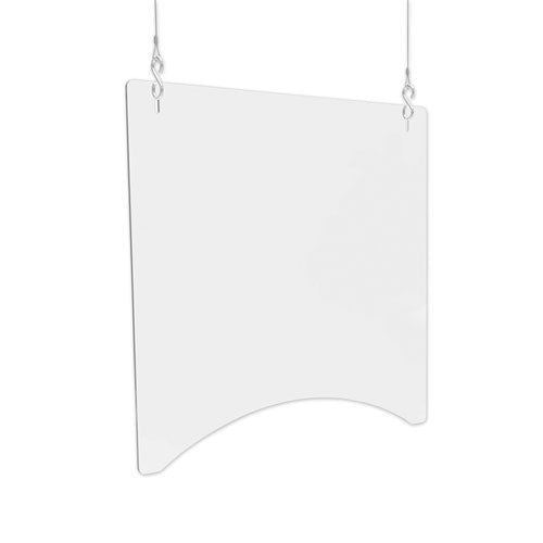 Hanging Barrier, 23.75" X 23.75", Acrylic, Clear, 2-carton