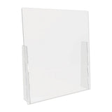 Counter Top Barrier With Full Shield, 31.75" X 6" X 36", Acrylic, Clear, 2-carton