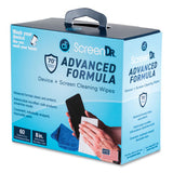 Screendr Device And Screen Cleaning Wipes, Includes 60 White Wipes And 8" Microfiber Cloth, 6 X 5