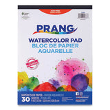 Prang® Watercolor Paper Pad, Unruled, White/multicolor Cover, 30 White 9 X 12 Sheets