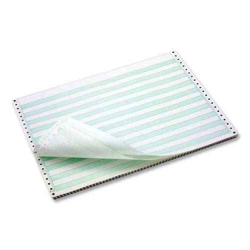 Continuous Feed Computer Paper, 1-part, 18 Lb, 11 X 14.88, White-green Bar, 3,000-carton