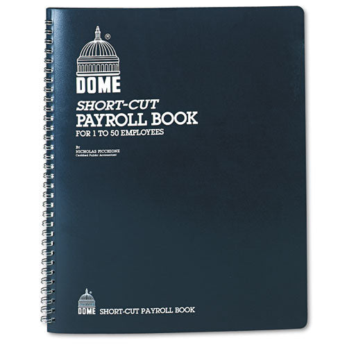 Payroll Record, Single Entry System, Blue Vinyl Cover, 8 3-4 X11 1-4 Pages