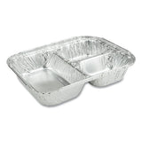 3-compartment Oblong Aluminum Foil Container, 23 Oz, 6.56 X 8.69 X 1.81, 500-carton