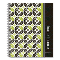 Monthly Home Finance Organizer, 5 Column Format, Black-green-white Cover, 11 X 9 Sheets, 30 Sheets-book