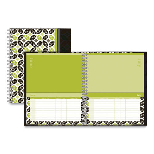 Monthly Home Finance Organizer, 5 Column Format, Black-green-white Cover, 11 X 9 Sheets, 30 Sheets-book