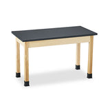 Science Table, Rectangular, 48w X 24d X 30h, Black-oak
