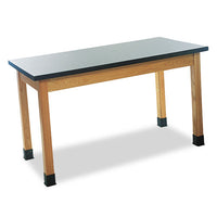 Science Table, Rectangular, 48w X 24d X 30h, Black-oak