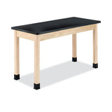 Classroom Science Table, 54w X 24d X 36h, Black Chemguard High Pressure Laminate (hpl) Top, Maple Base