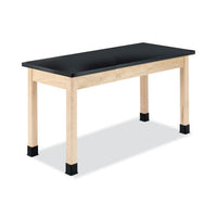 Classroom Science Table, 54w X 24d X 36h, Black Epoxy Resin Top, Oak Base