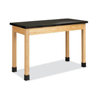 Classroom Science Table, 54w X 24d X 30h, Black Epoxy Resin Top, Maple Base
