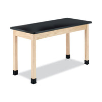Classroom Science Table, 54w X 24d X 36h, Black Epoxy Resin Top, Maple Base