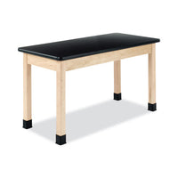 Classroom Science Table, 54w X 24d X 36h, Black High Pressure Laminate (hpl) Top, Oak Base