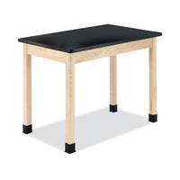 Classroom Science Table, 60w X 24d X 30h, Black Epoxy Resin Top, Maple Base
