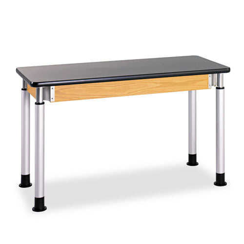 Adjustable-height Table, Rectangular, 54w X 24d X 42h, Black