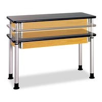 Adjustable-height Table, Rectangular, 72w X 24d X 42h, Black
