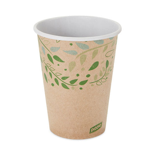 Ecosmart Recycled Fiber Hot-cold Cups, 12 Oz, Kraft-green, 50-sleeve, 20 Sleeves-carton