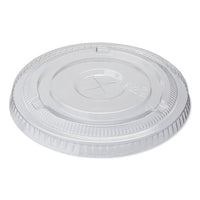Cold Drink Cup Lids, Fits 16 Oz Plastic Cold Cups, Clear, 100-sleeve, 10 Sleeves-carton