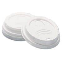 Dome Hot Drink Lids, 8oz Cups, White, 100-sleeve, 10 Sleeves-carton