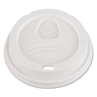 Dome Drink-thru Lids, Fits 12 Oz. & 16 Oz. Paper Hot Cups, White, 100-pack